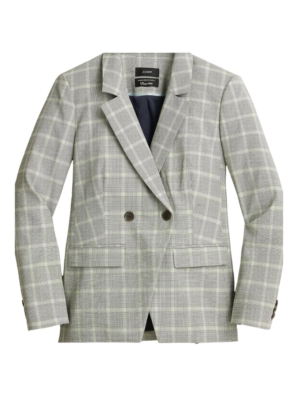 J. CREW Devon Blazer in Glen Plaid Italian Stretch Wool Blend